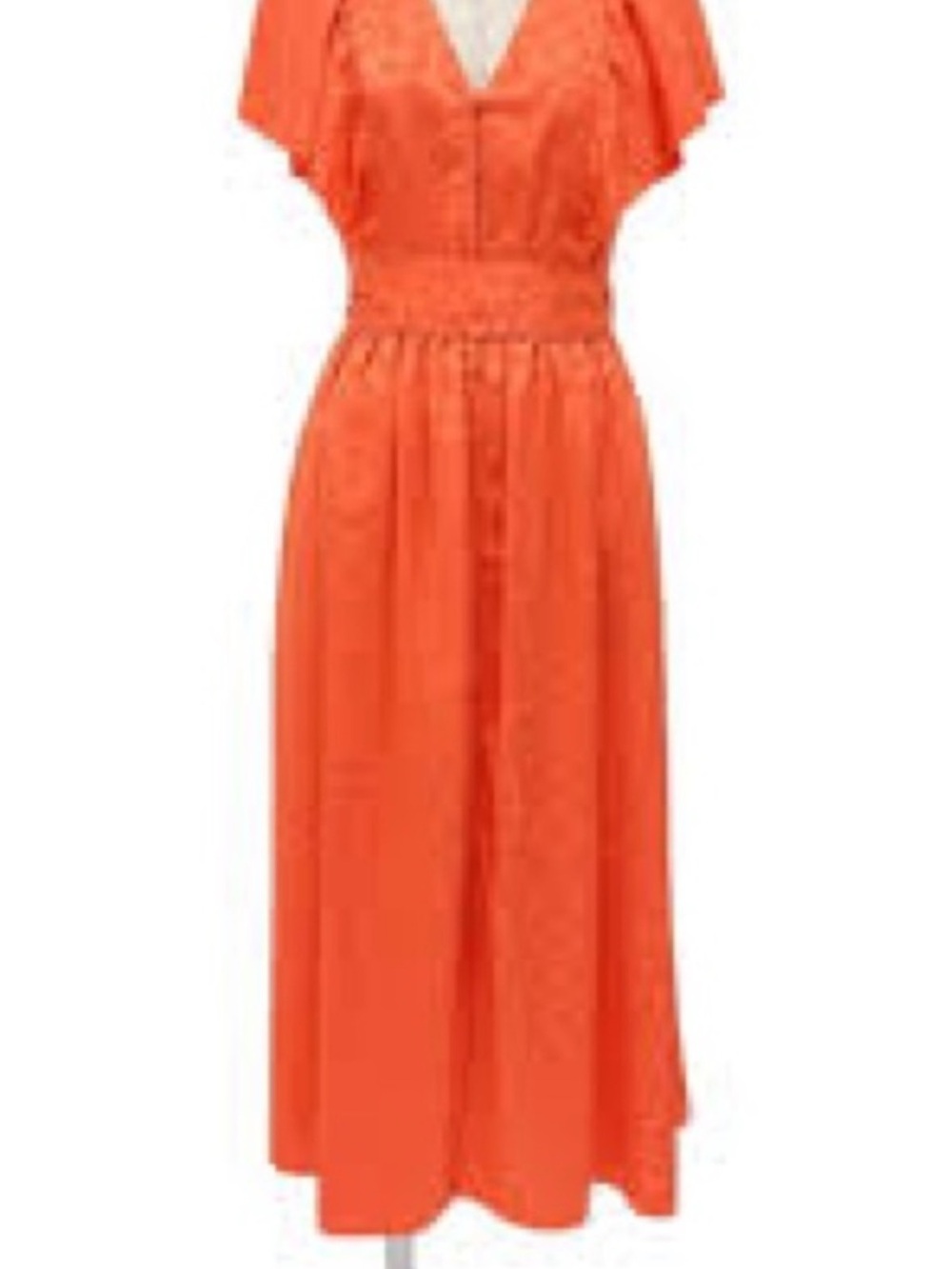 kate spade Orange Flutter-Sleeve Maxi Dress with Smocked Waist